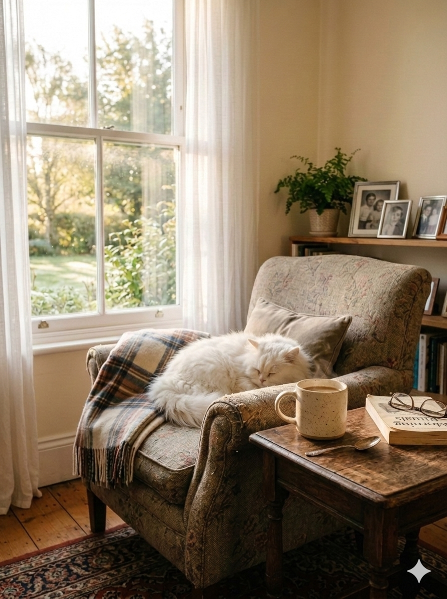 Grandmother smiling on the phone